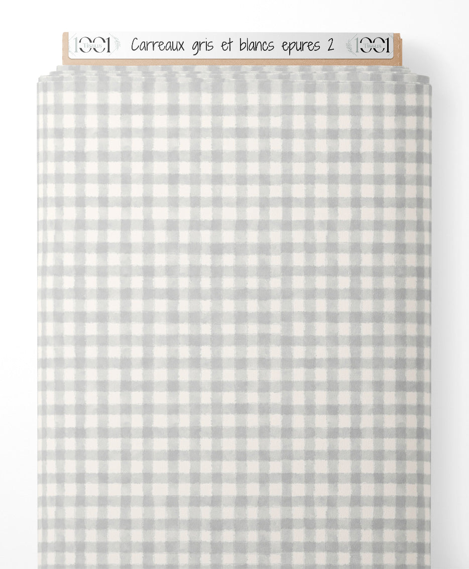 Tissu - Carreaux gris et blancs épurés 2