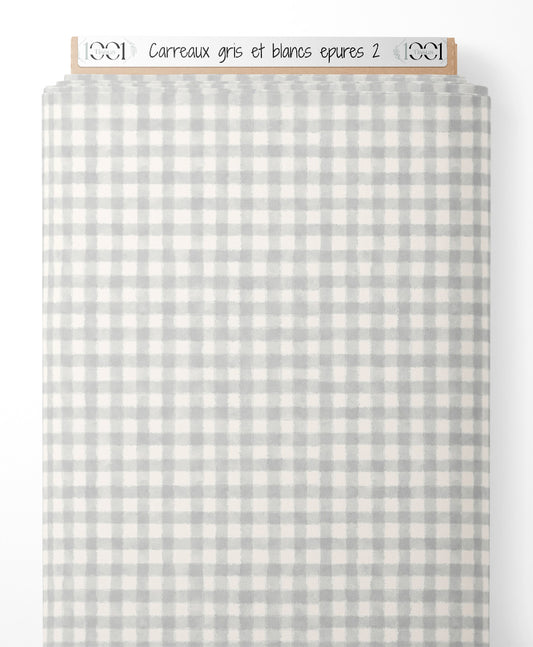 Tissu - Carreaux gris et blancs épurés 2