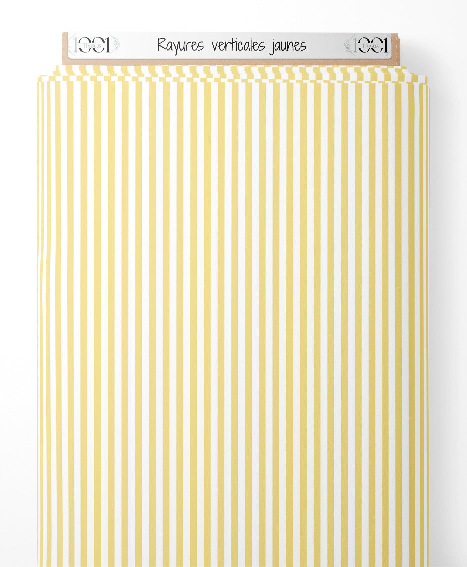 Tissu - Rayures verticales jaunes