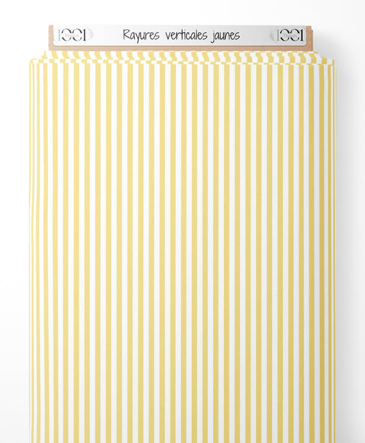 Tissu - Rayures verticales jaunes