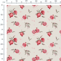Tissu - Lapins entourés de fleurs roses
