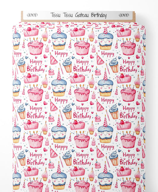 Tissu - Tissu Gateau Birthday