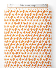 Tissu - Étoiles de mer orange