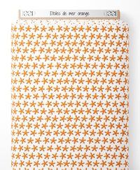Tissu - Étoiles de mer orange