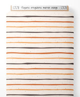 Tissu - Rayures irrégulières marron orange