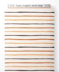 Tissu - Rayures irrégulières marron orange