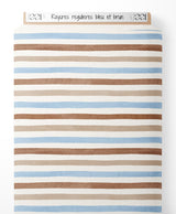 Tissu - Rayures régulières bleu et brun