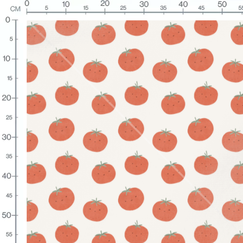 Tissu - Tomates rouges souriantes