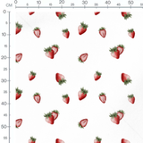Tissu - Fraises entières et coupées