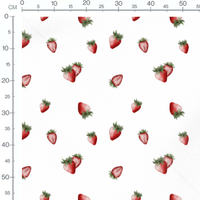 Tissu - Fraises entières et coupées