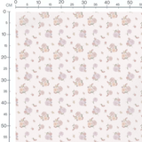 Tissu - Fleurs pastel et baies rouges 4
