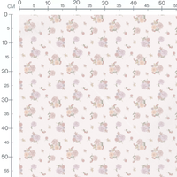 Tissu - Fleurs pastel et baies rouges 4