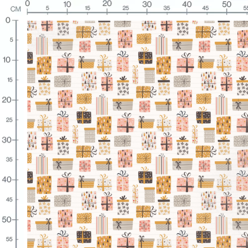 Tissu - Cadeaux multicolores et motifs