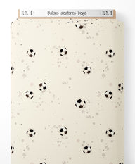 Tissu - Ballons aléatoires beige