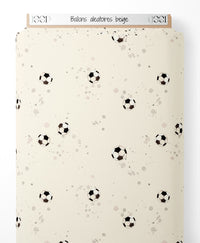 Tissu - Ballons aléatoires beige