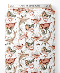 Tissu - Sirènes et animaux marins