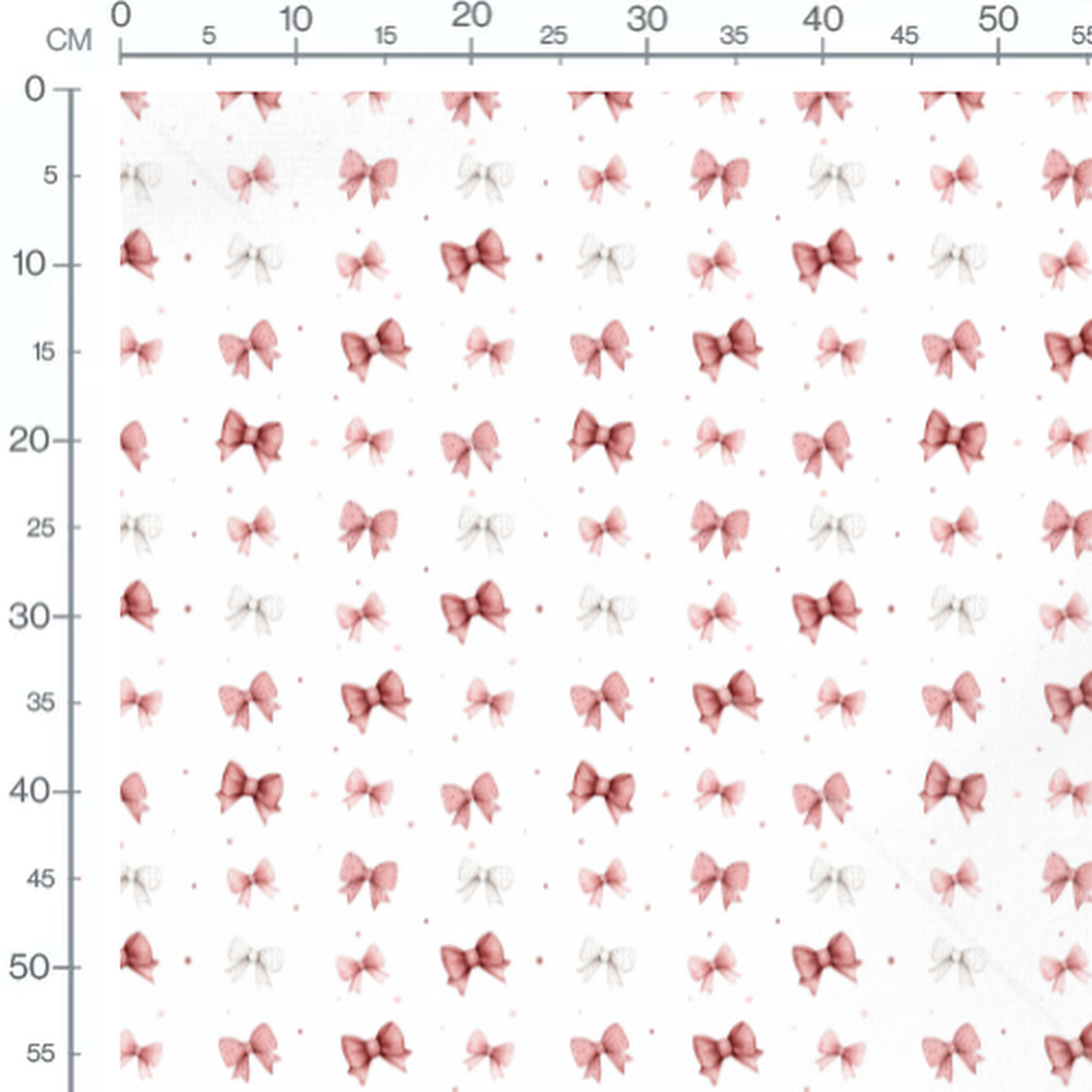 Tissu - Nœuds roses et blancs