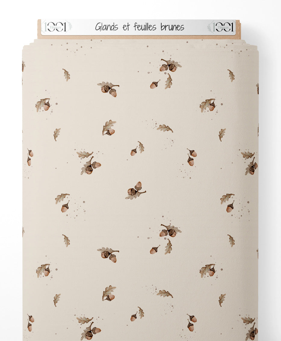 Tissu - Glands et feuilles brunes
