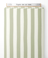 Tissu - Rayures olive sur crème