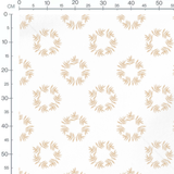 Tissu - Feuilles beiges sur blanc