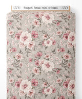 Tissu - Bouquets floraux roses et blancs