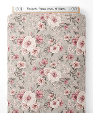Tissu - Bouquets floraux roses et blancs