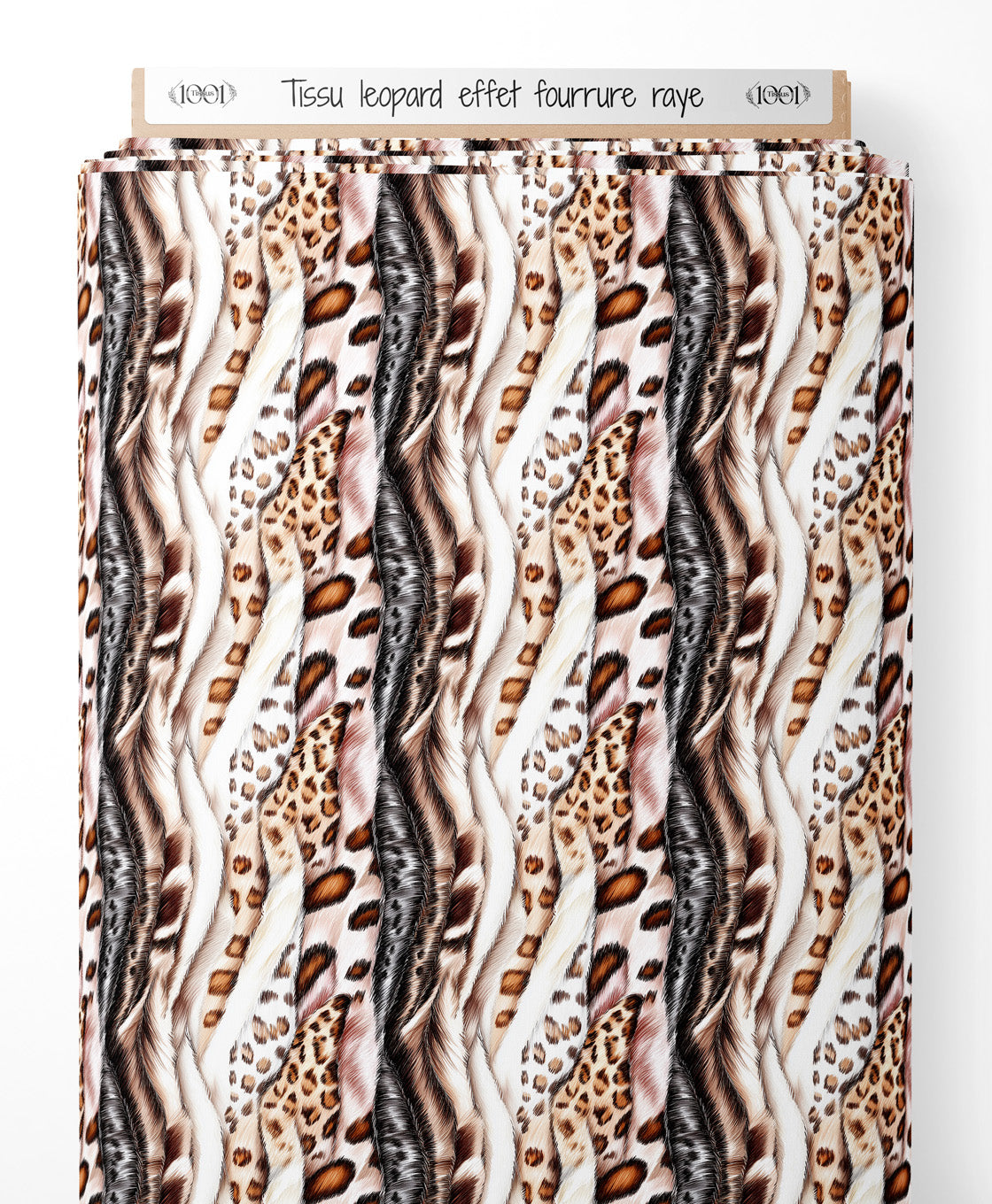 Tissu - leopard effet fourrure raye