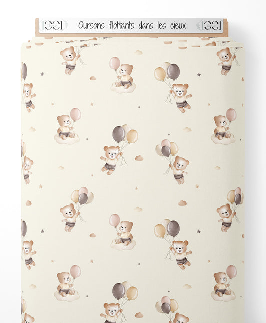 Tissu - Oursons flottants dans les cieux