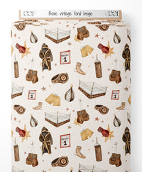 Tissu - Boxe vintage sur fond beige