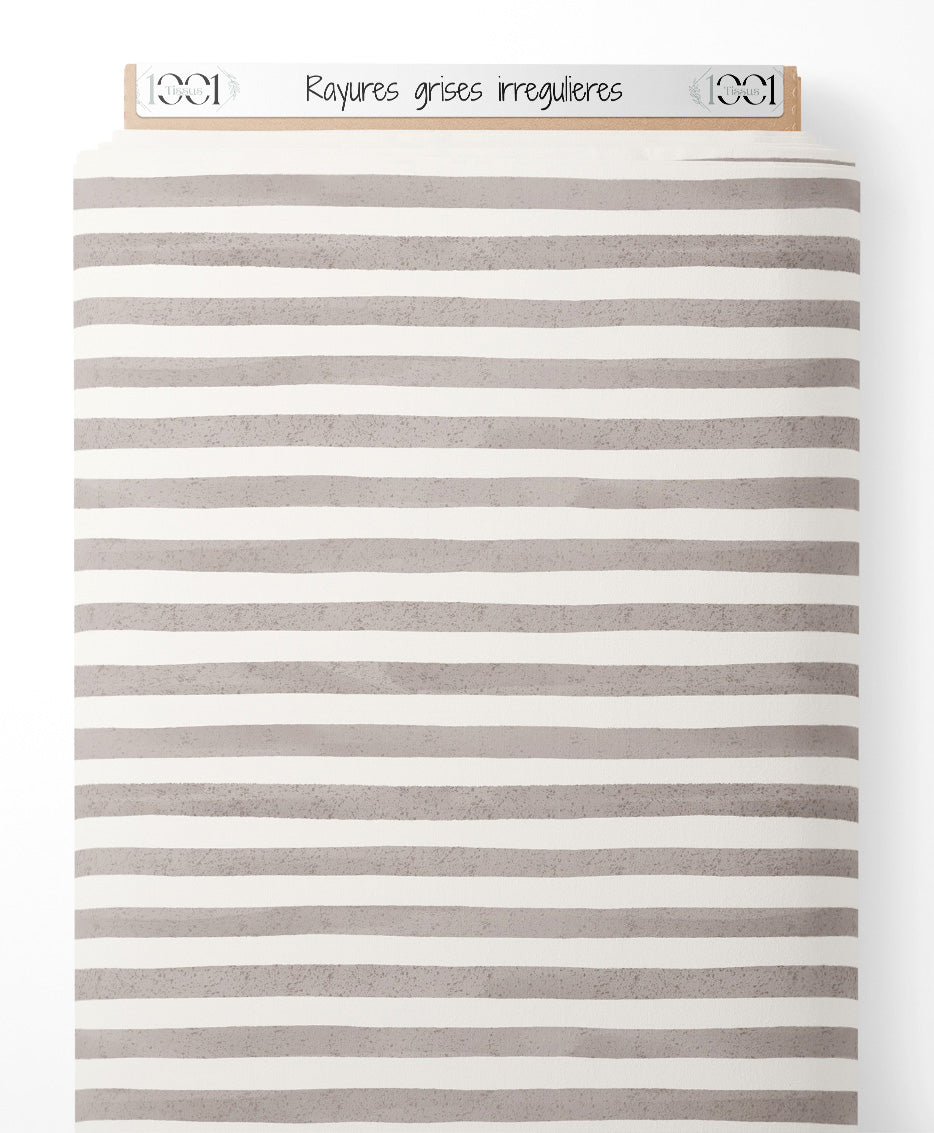 Tissu - Rayures grises irrégulières