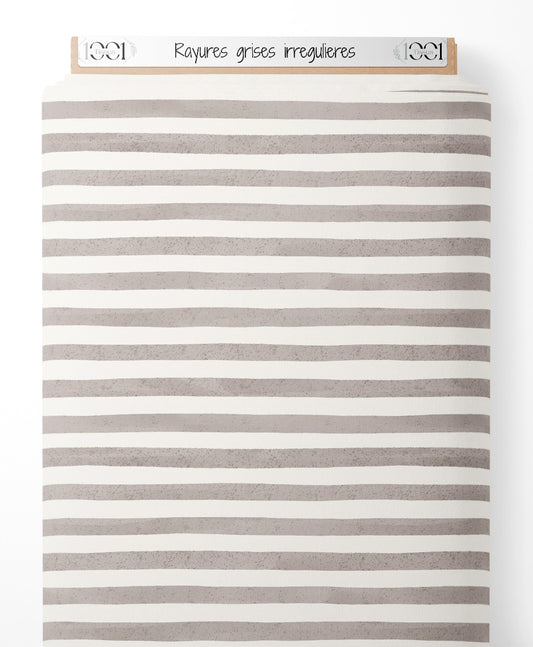 Tissu - Rayures grises irrégulières