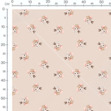 Tissu - Souris couronnées fond beige
