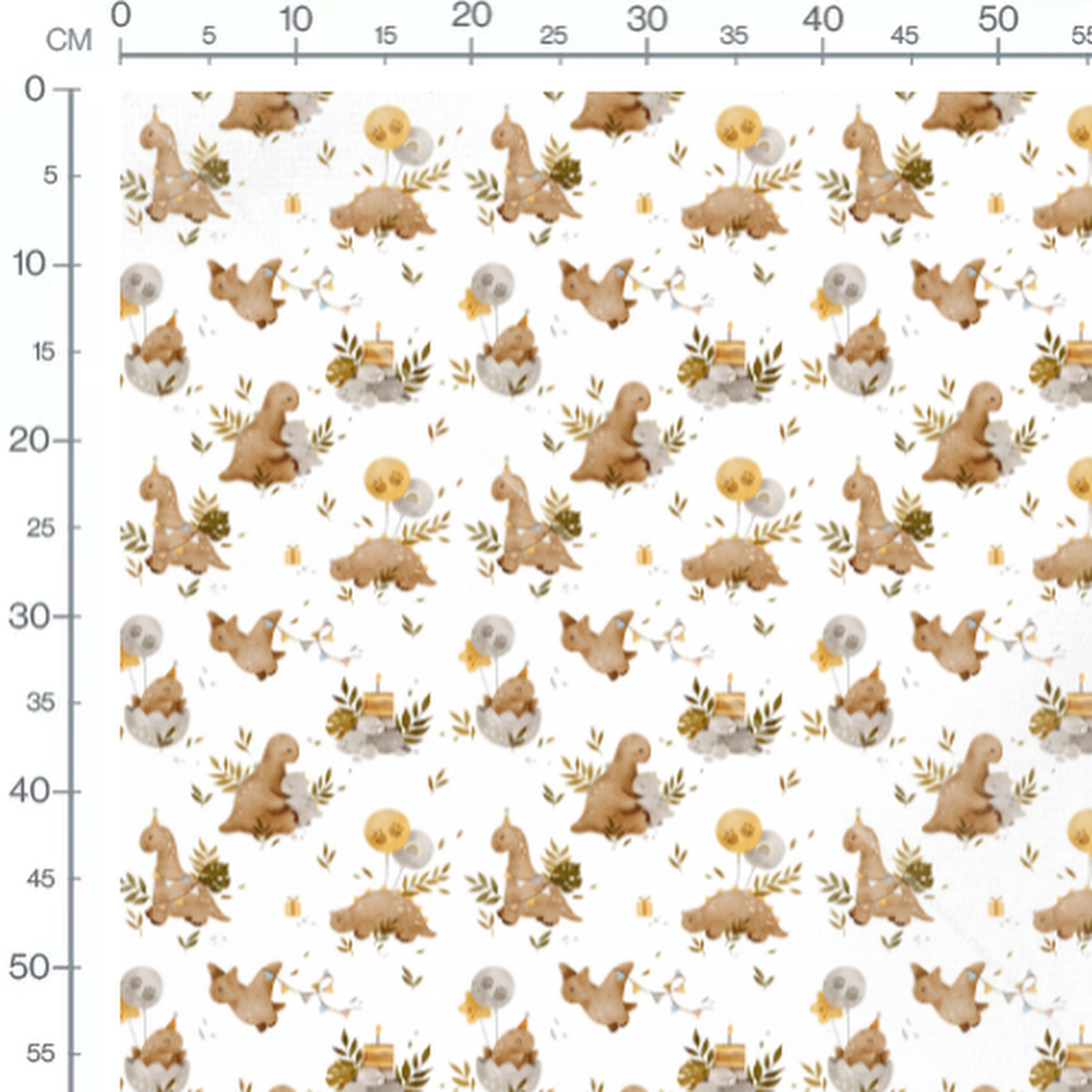 Tissu - Dinosaures et ballons joyeux