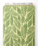 Tissu - Feuilles variées sur beige
