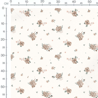Tissu - Fleurs beige et roses légères