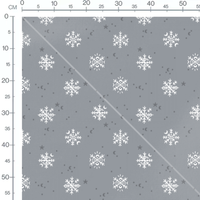 Tissu - Flocons et lunes blancs