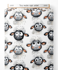 Tissu - mouton rigolo enfant