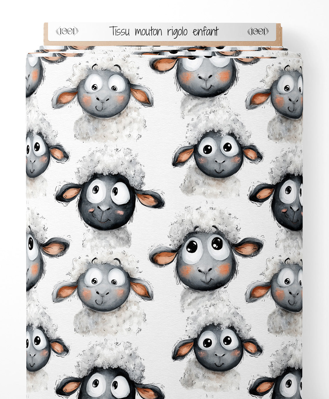 Tissu - mouton rigolo enfant