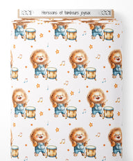 Tissu - Hérissons et tambours joyeux