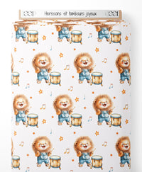 Tissu - Hérissons et tambours joyeux