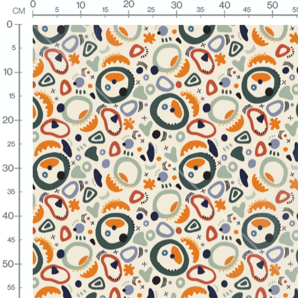 Tissu - Motifs organiques sur beige