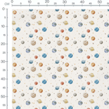 Tissu - Planètes colorées et étoiles