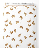 Tissu - Croissants dorés avec miettes