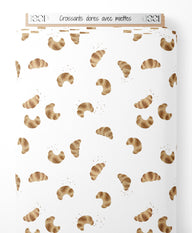 Tissu - Croissants dorés avec miettes