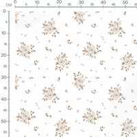 Tissu - Roses beige sur fond blanc