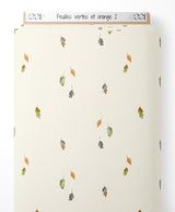 Tissu - Feuilles vertes et orange 2