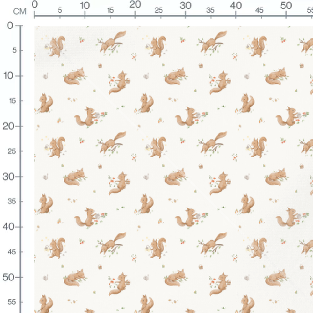 Tissu - Écureuils bruns et accessoires