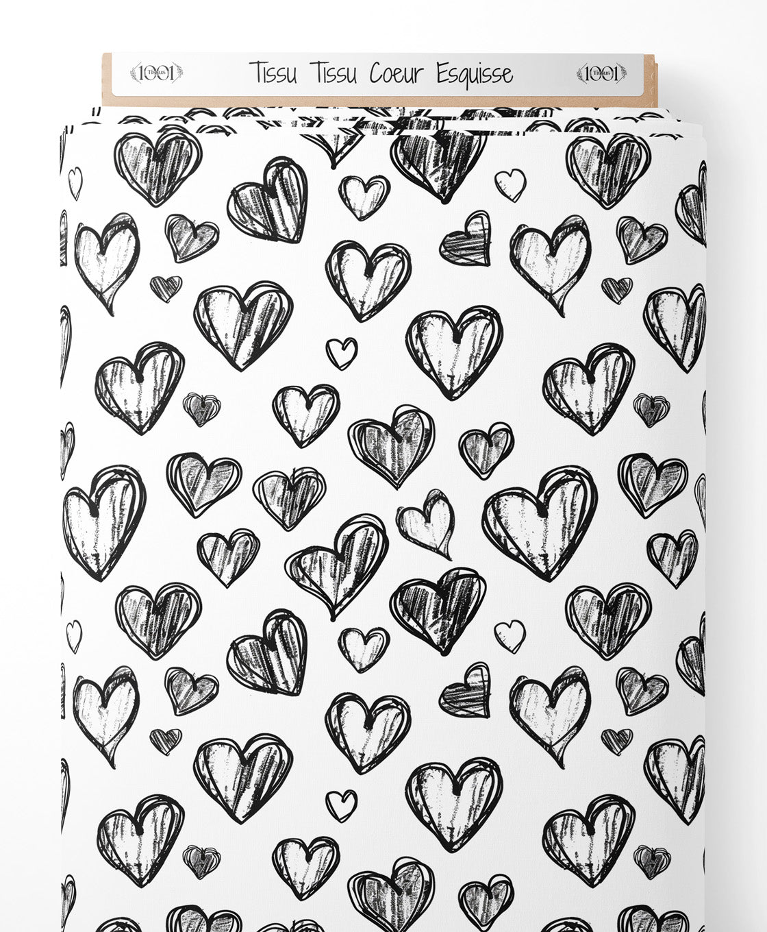Tissu - Tissu Coeur Esquisse