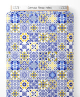 Tissu - Carreaux floraux riches
