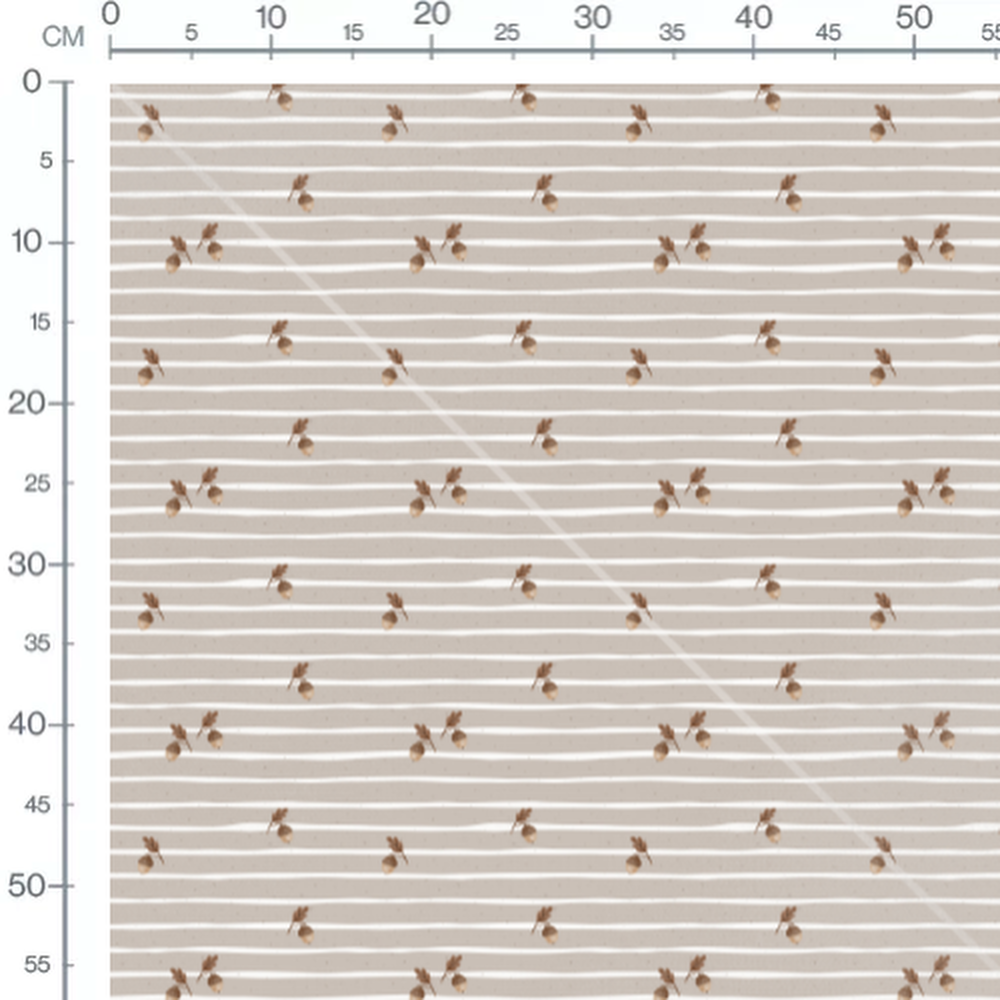 Tissu - Glands sur rayures beige